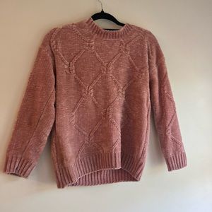 Cozy velvet pink sweater